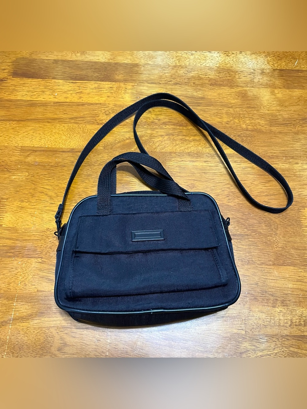 Vintage Kathy Ireland black nylon ulitily crossbody bag
